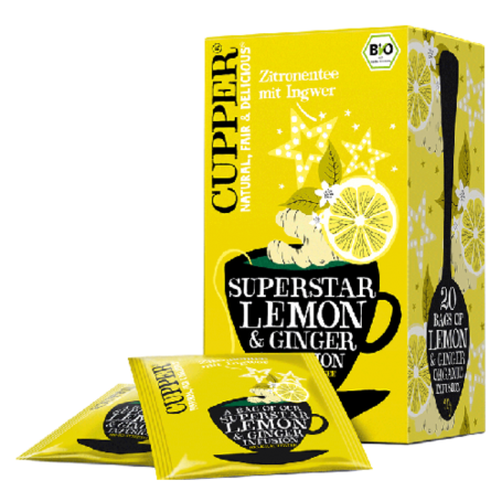 Ceai de lamaie cu ghimbir Eco SuperStar, 50g, Cupper