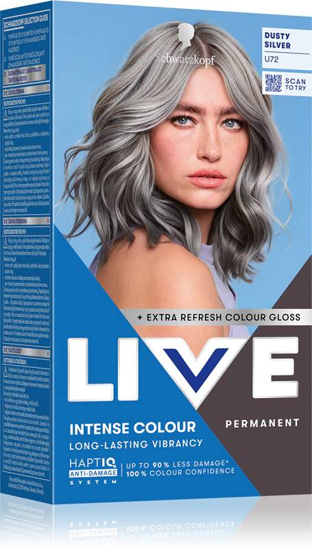 Vopsea de par permanenta Schwarzkopf Color Urban Metallics U72 Dusty Silver, 142.5ml, Live