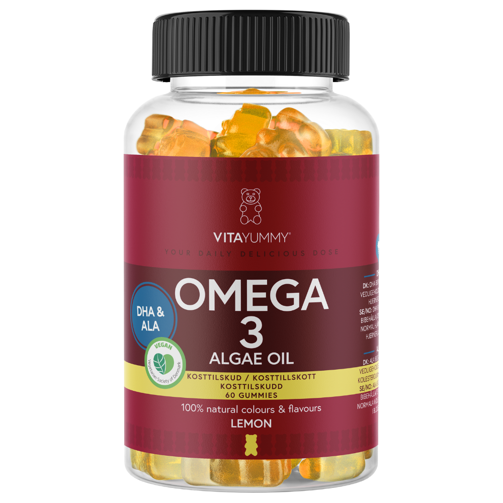 Omega 3 ursuleti gumati vegani cu aroma de lamaie, 60 jeluri, Vitayummy