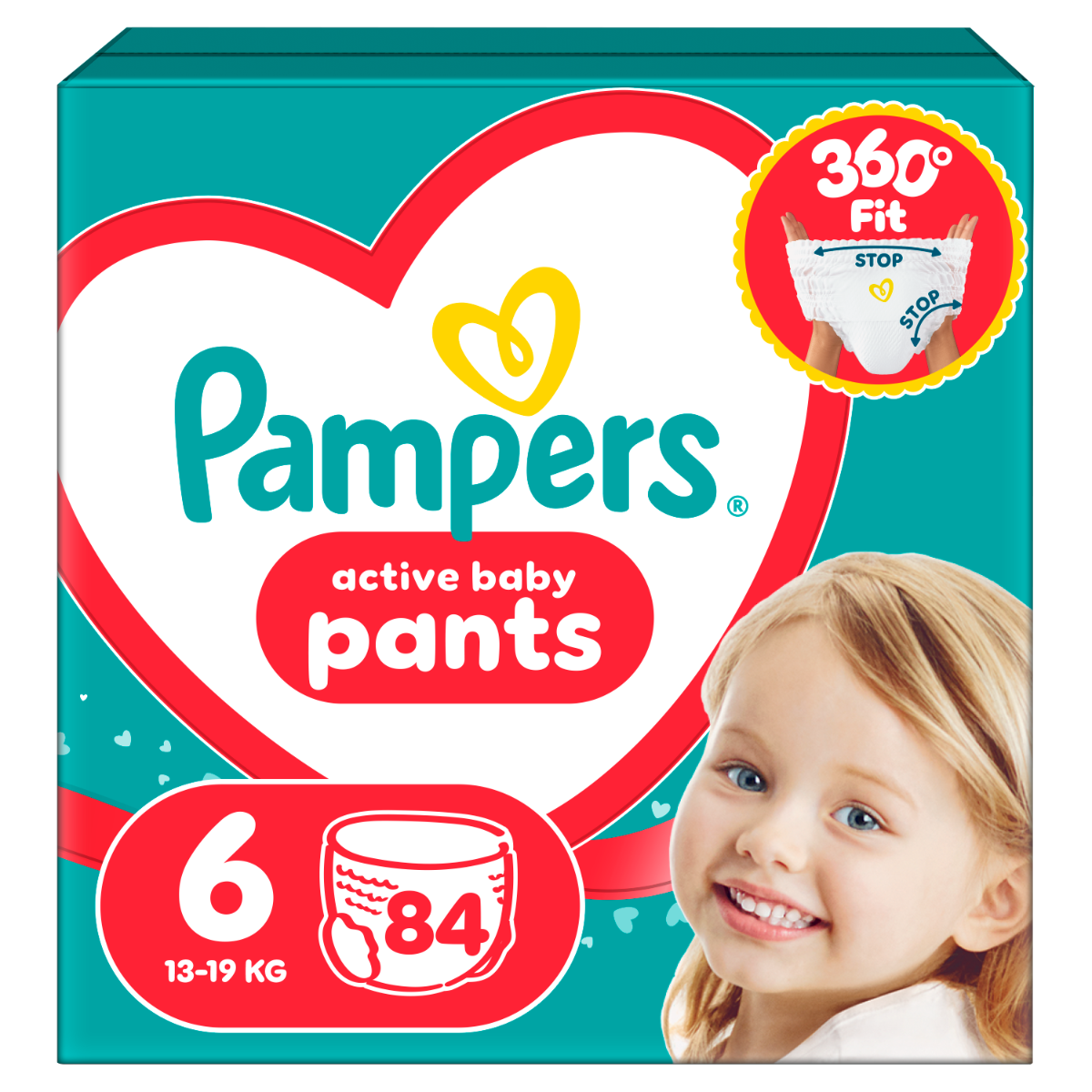 Scutece-chilotel Active Baby Pants Marimea 6 13 kg-19 kg, 84 bucati, Pampers