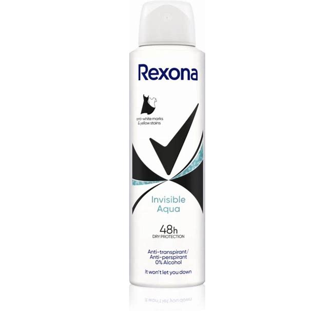 Deodorant spray Invisible Aqua, 150ml, Rexona