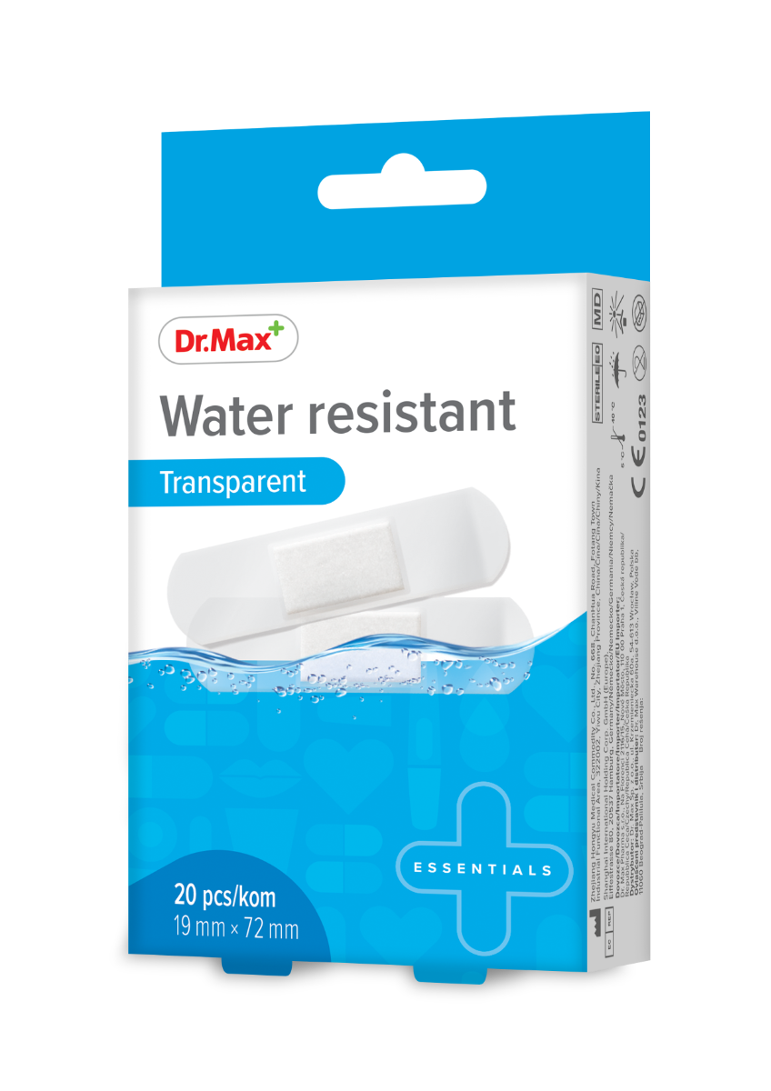 Dr. Max Plasturi transparenti rezistenti la apa 19 x 72mm, 20 bucati