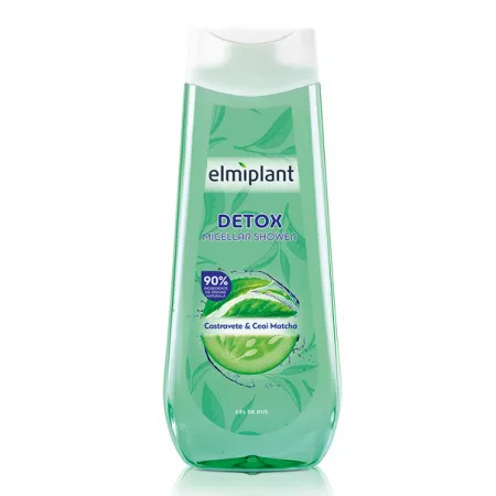 Gel de dus cu castravete si ceai matcha Detox Micellar, 400ml, Elmiplant