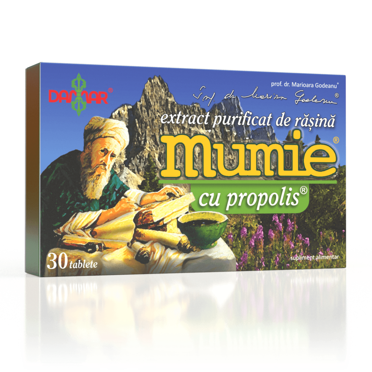 Extract purificat de rasina Mumie cu Propolis, 60 tablete, Damar