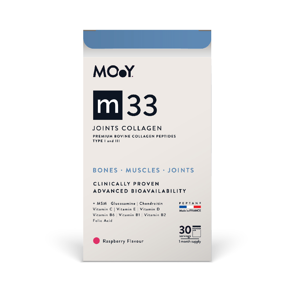 Colagen bovin pentru articulatii cu aroma de zmeura M33, 390g, Molecules of Youth