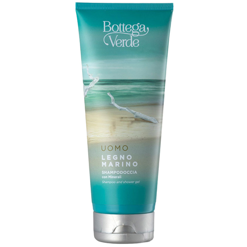 Sampon si gel de dus 2 in 1 hidratant cu aroma lemnoasa Legno Marino, 200ml, Bottega Verde