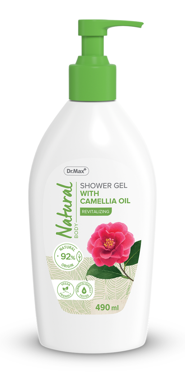 Dr. Max Natural Gel de dus cu ulei de camelie, 490ml