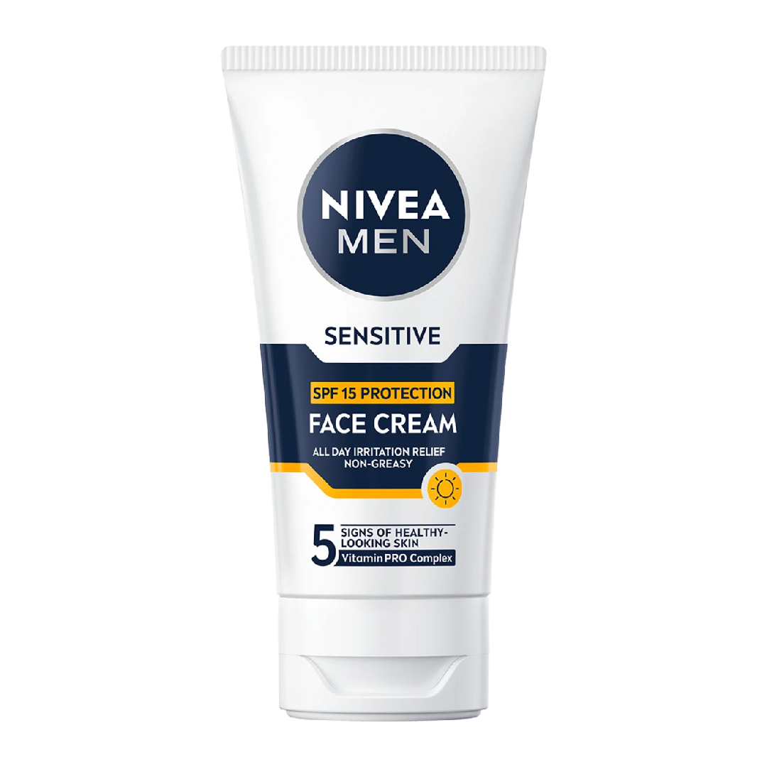 Crema de fata pentru barbati Sensitive SPF15, 75ml, Nivea