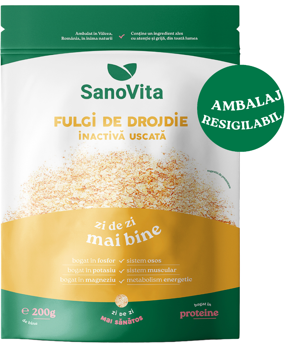 Fulgi de drojdie inactiva uscata, 200g, SanoVita