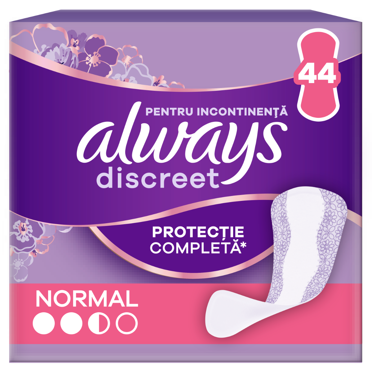 Absorbante pentru incontinenta urinara Discreet Normal, 44 bucati, Always
