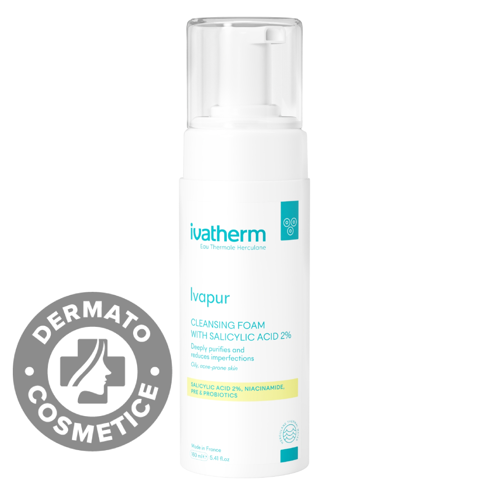 Spuma de curatare cu Acid Salicilic 2% Ivapur, 160ml, Ivatherm