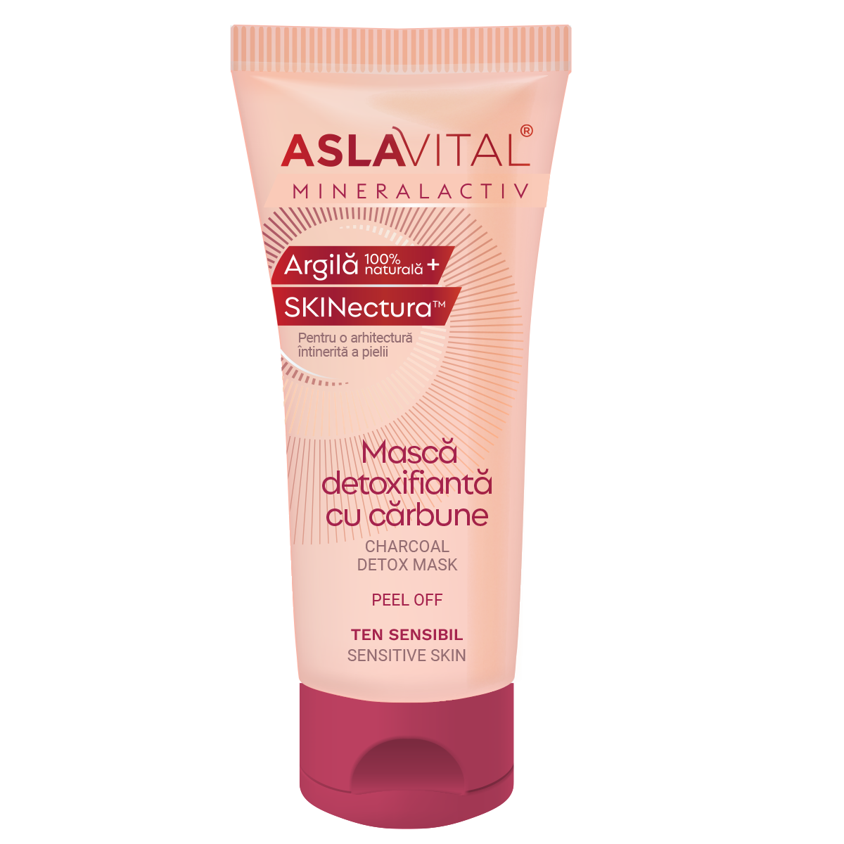 Masca detoxifianta Peel-Off cu carbune MineralActiv, 100ml, Aslavital
