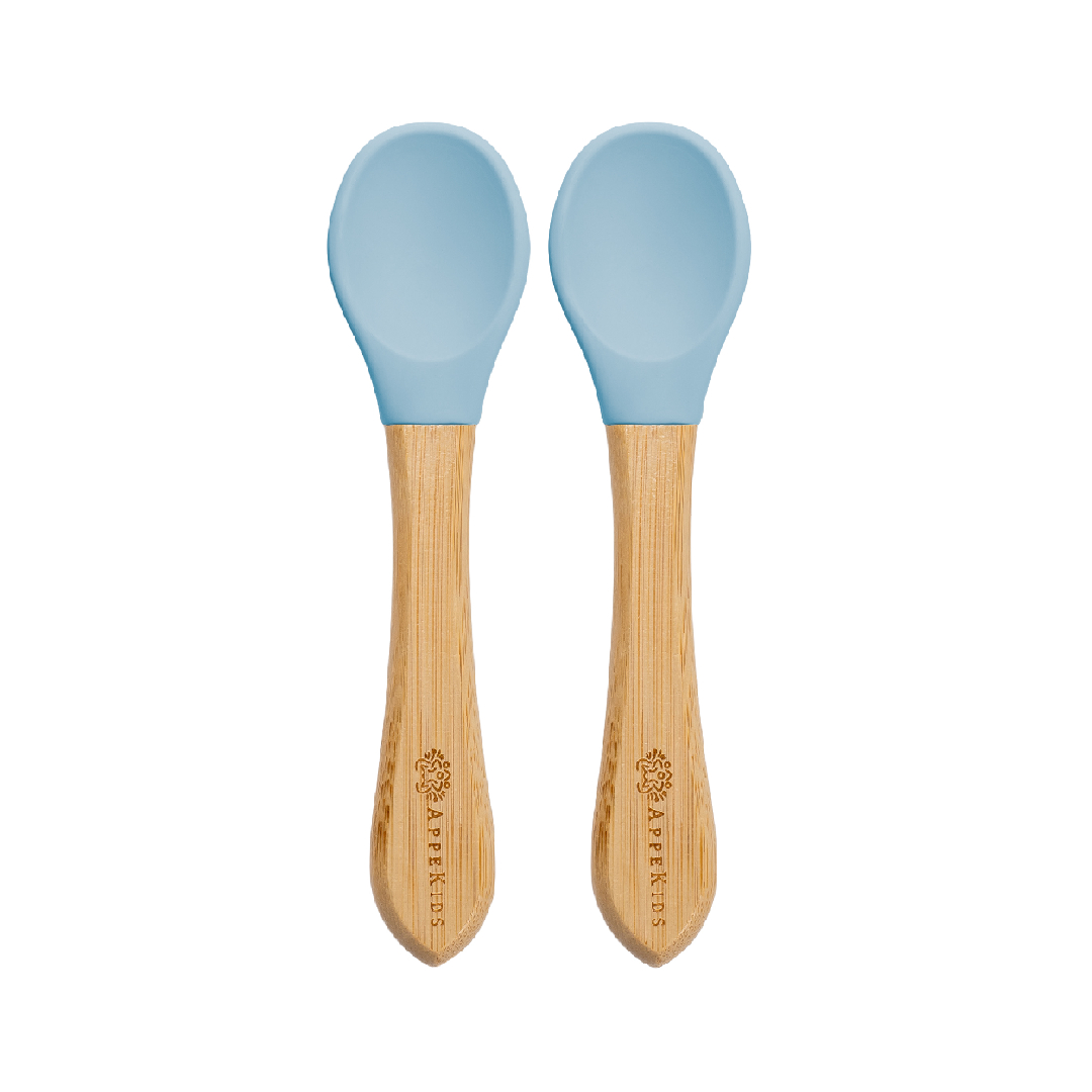 Set lingurite din bambus Aqua Blue 6 luni+, 2 bucati, Appekids