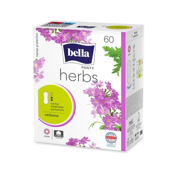 Absorbante zilnice Herbs Panty Verbina, 60 bucati, Bella