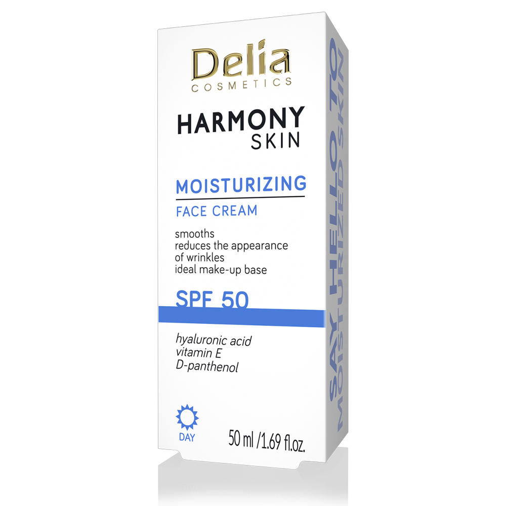 Crema de fata hidratanta cu SPF50 Harmony Skin, 50ml, Delia Cosmetics