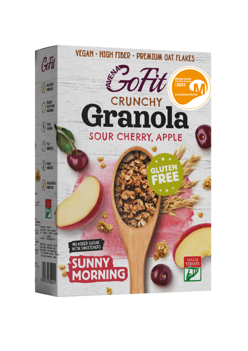 Granola cu cirese si mere fara gluten, 250g, Avena GoFit
