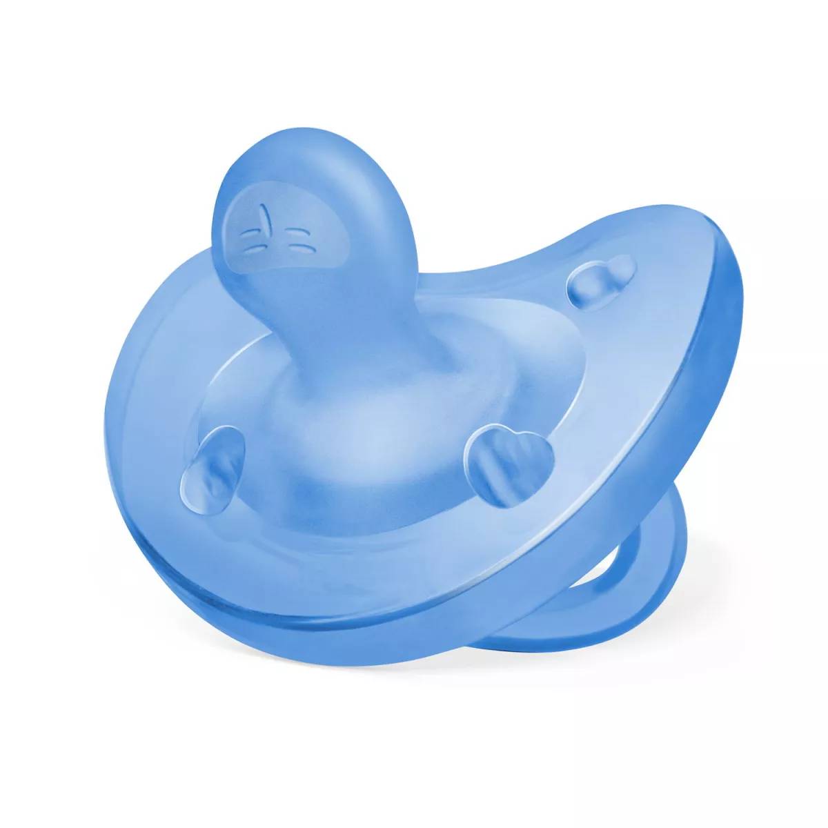 Suzeta anatomica din silicon PhysioSoft 6-16 luni Bleu, 1 bucata, Chicco
