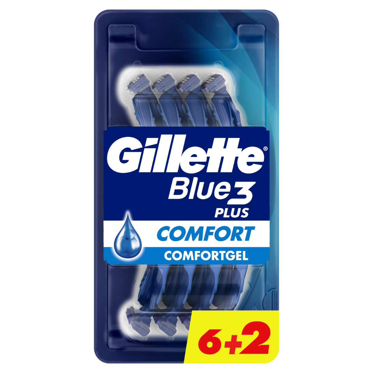 Set aparate de ras de unica folosinta Blue3 Comfort Plus, 8 bucati, Gillette