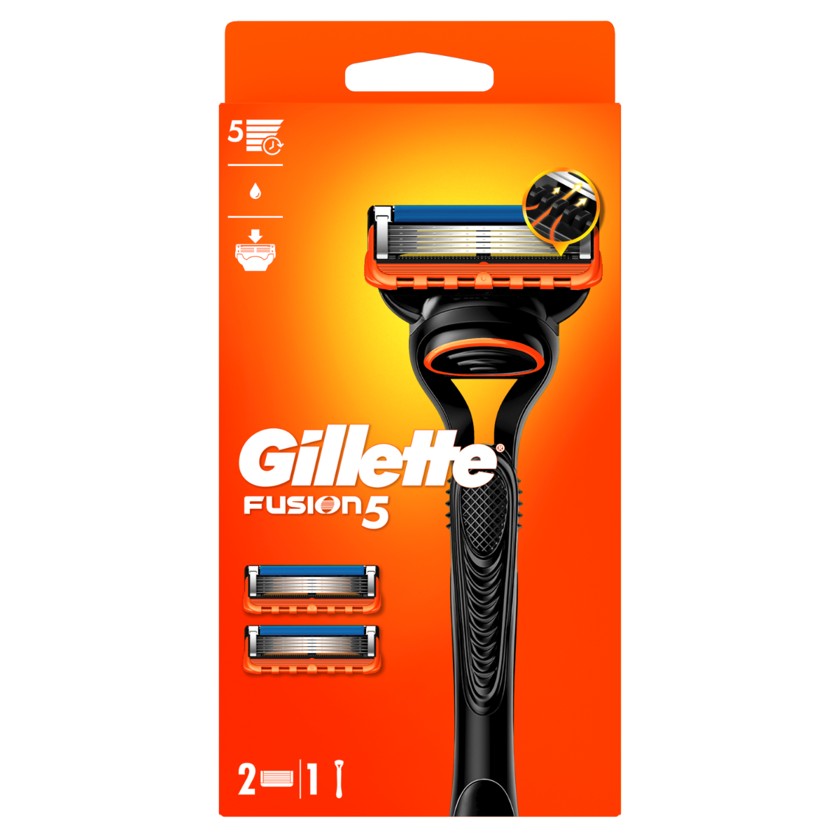 Aparat de ras pentru barbati Fusion5 + rezerva, 1 bucata, Gillette