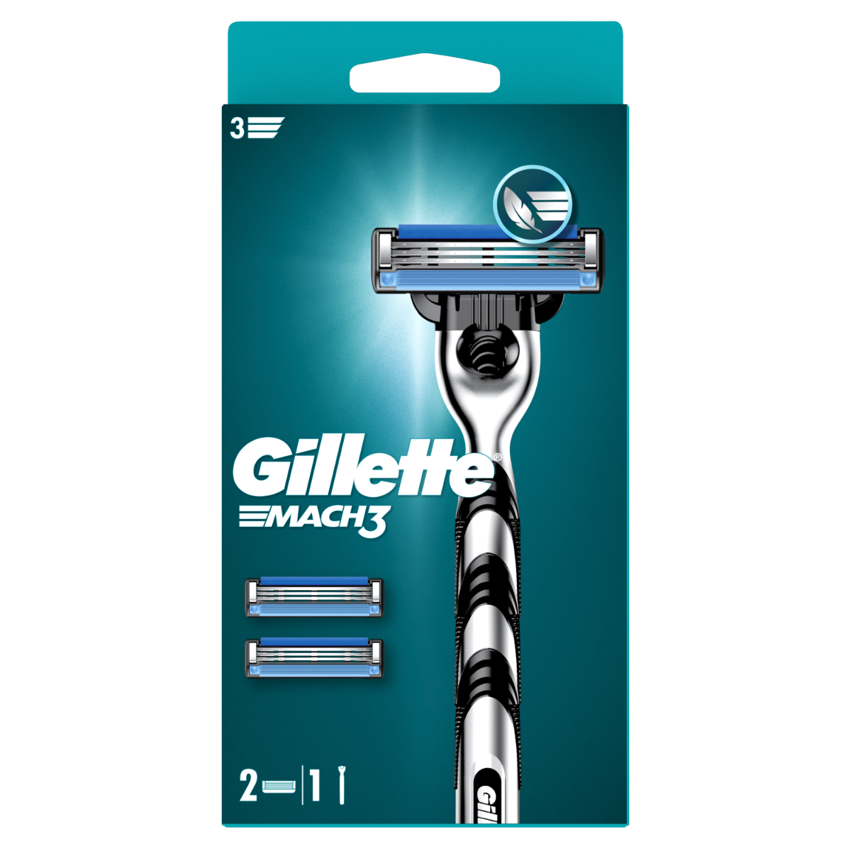 Aparat de ras pentru barbati Mach 3 + rezerva, 1 bucata, Gillette