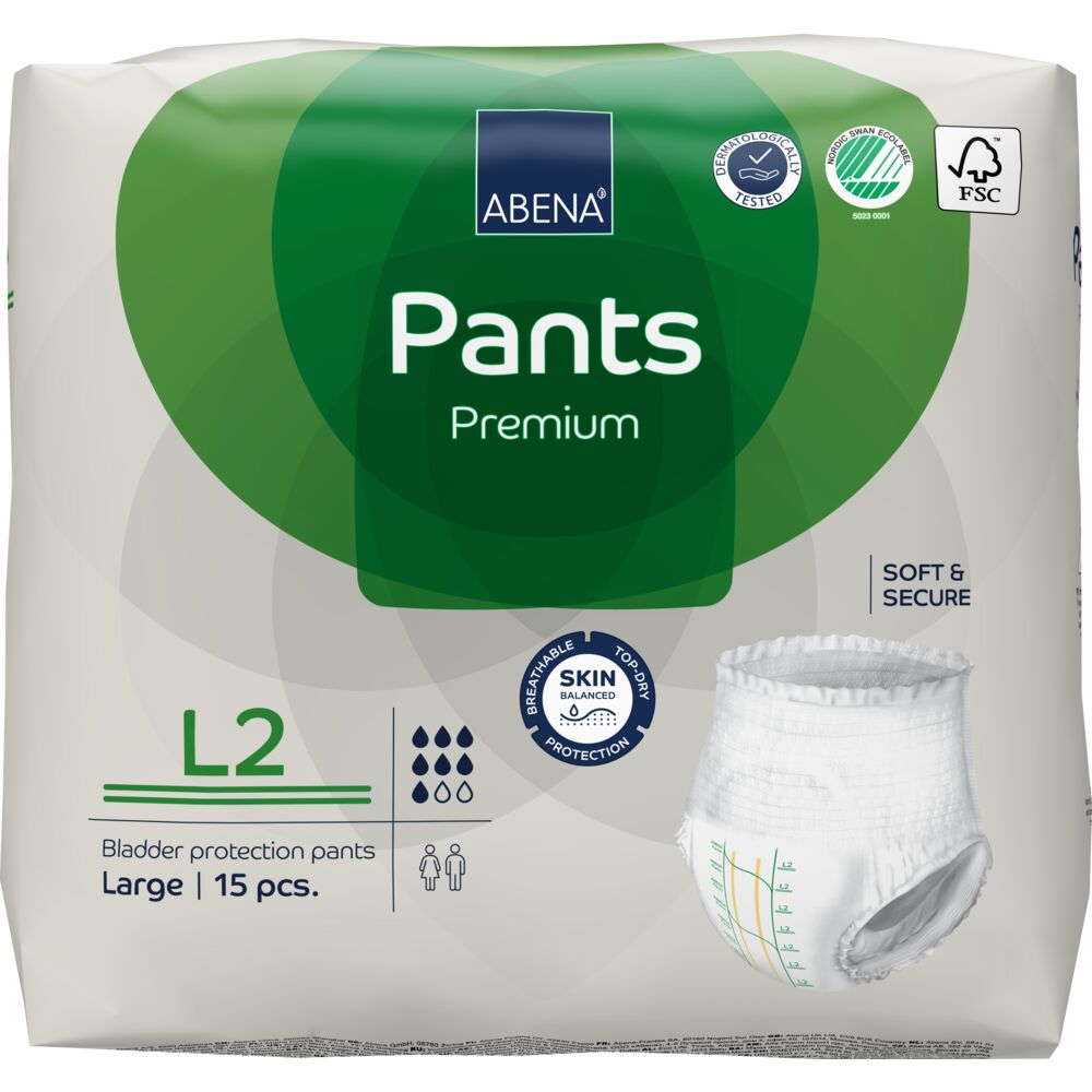 Scutece chilot pentru persoane active L2 100-140 cm Pants Premium cu absorbtie 1900ml, 15 bucati, Abena