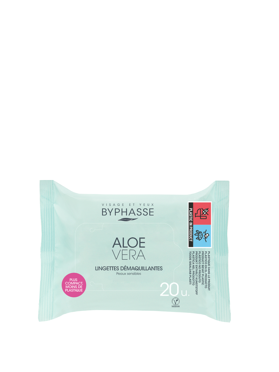 Servetele demachiante pentru ten sensibil cu aloe vera, 20 bucati, Byphasse