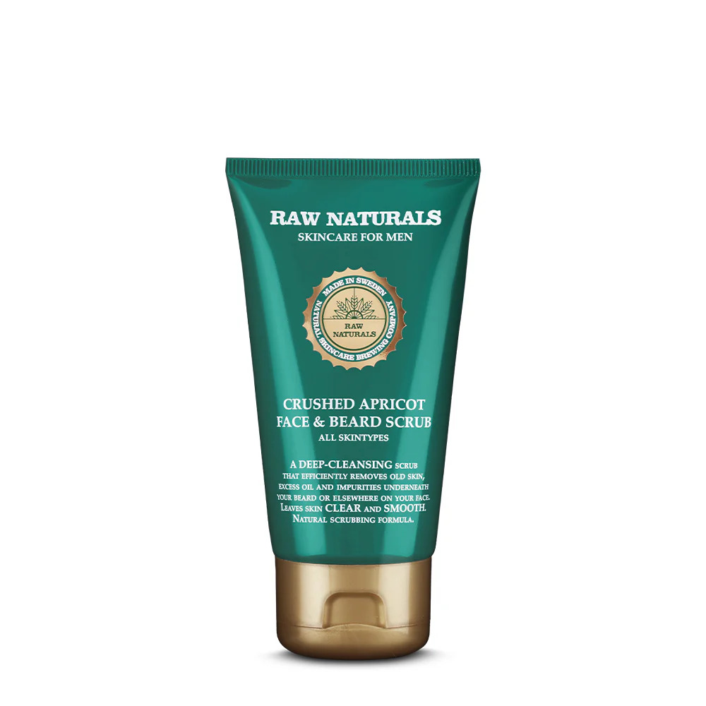 Scrub pentru fata si barba Crushed Apricot, 75 ml, Raw Naturals