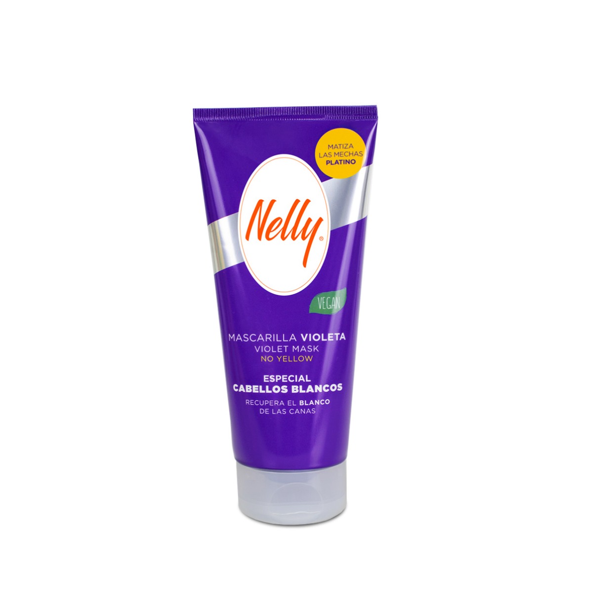 Masca pentru par alb/gri sau decolorat cu efect de matuire si neutralizare a tonurilor galbene sau calde, 150ml, Nelly