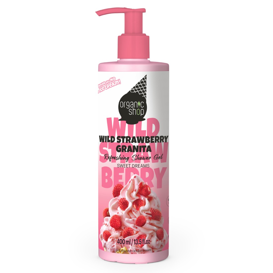 Gel de dus revigorant Wild Strawberry, 400ml, Organic Shop