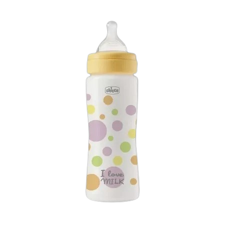 Biberon cu tetina din silicon si flux rapid Perfect Easy Fetite 4 luni+, 330ml, Chicco