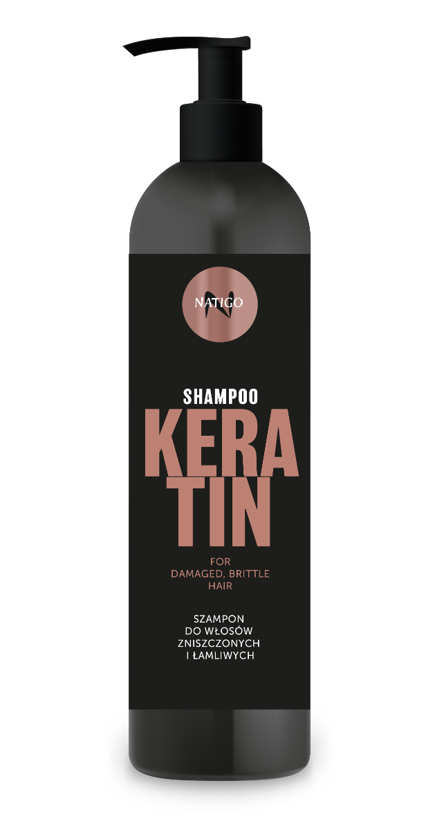 Sampon cu keratina pentru par deteriorat si fragil, 500ml, Natigo