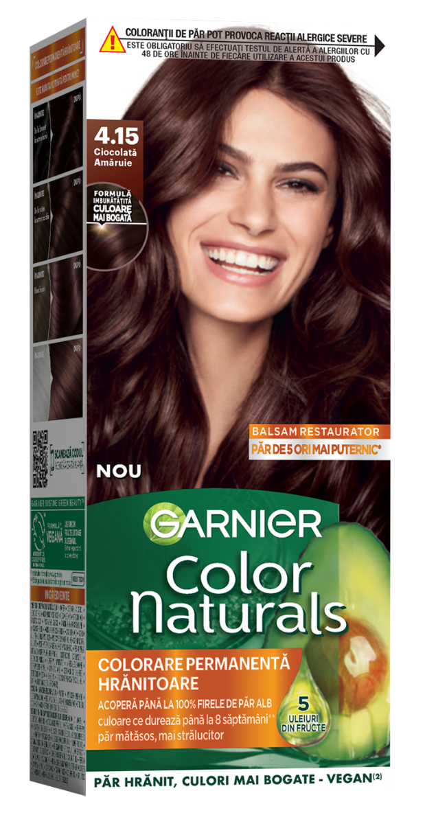 Vopsea de par permanenta Color Naturals 4.15 Ciocolata Amaruie, 112ml, Garnier