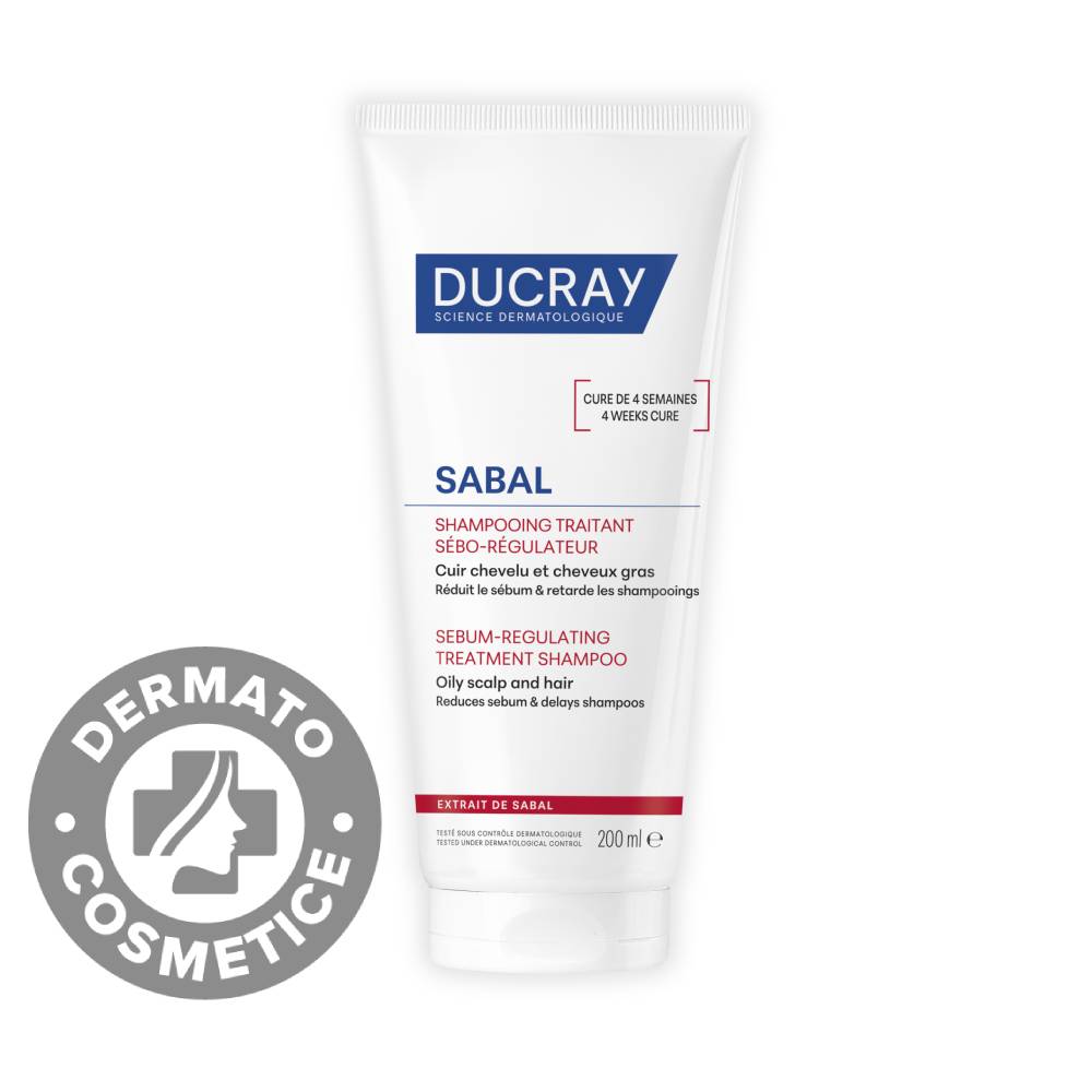 Sampon sebo-reglator pentru par si scalp gras Sabal, 200ml, Ducray