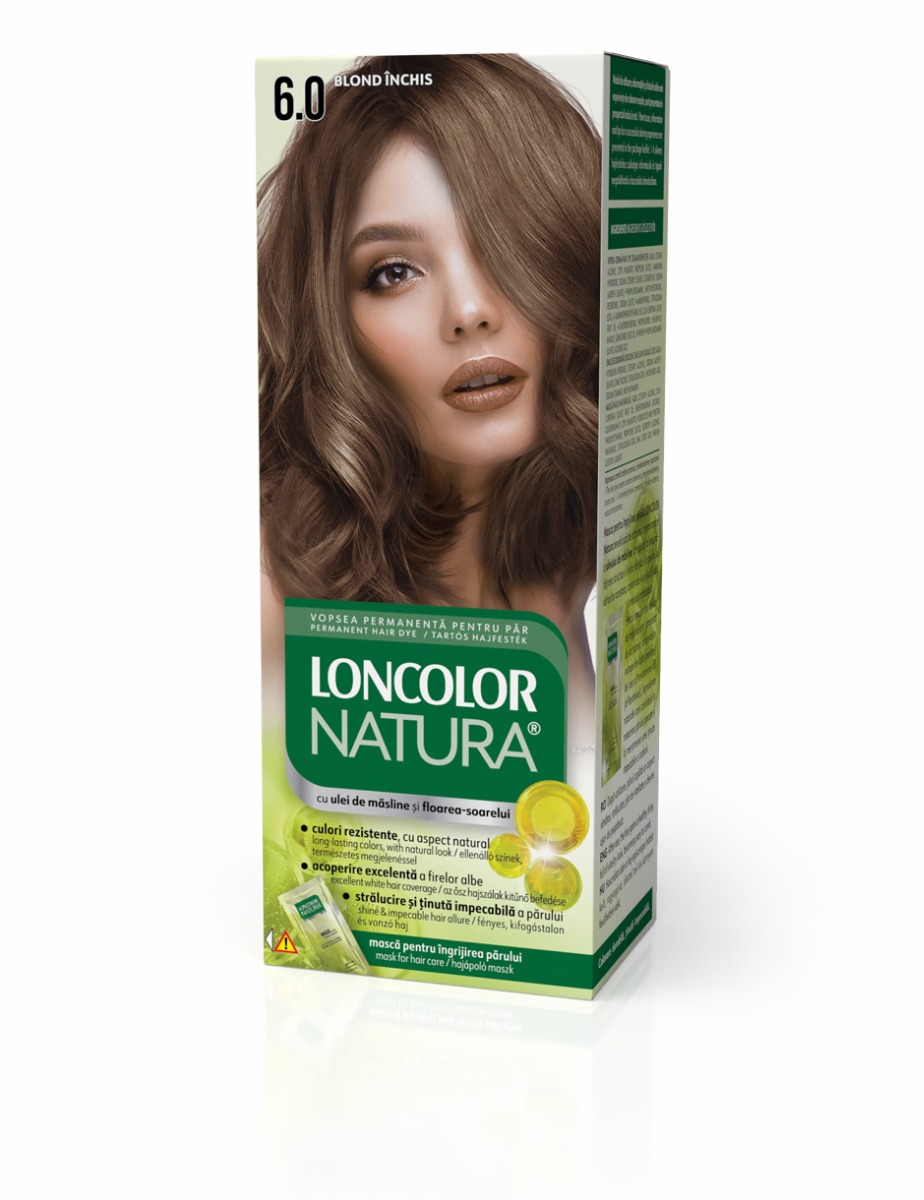 Vopsea de par permanenta Natura Nr. 6.0, 110ml, Loncolor