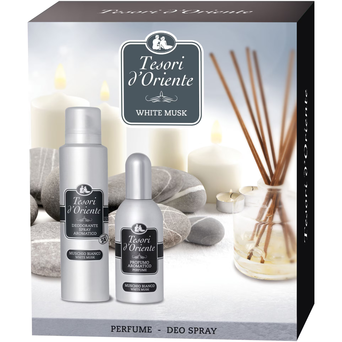Set White Musk Apa de toaleta 100ml + Deodorant spray de corp 150ml, Tesori d'Oriente