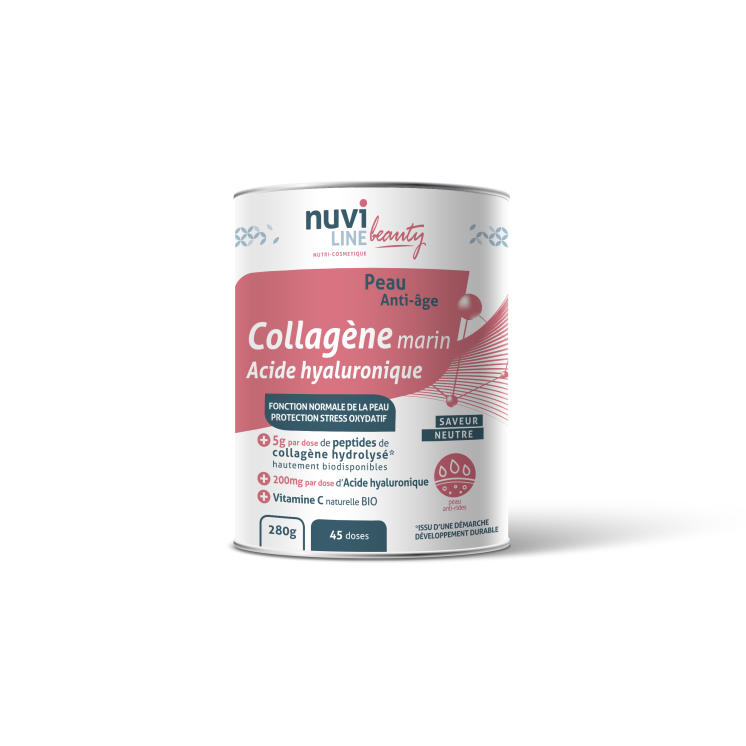 Colagen marin cu acid hialuronic si vitamina C naturala, 280g, Nuviline