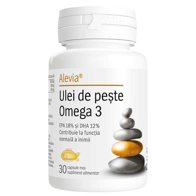 Ulei de peste Omega 3, 30 capsule, Alevia