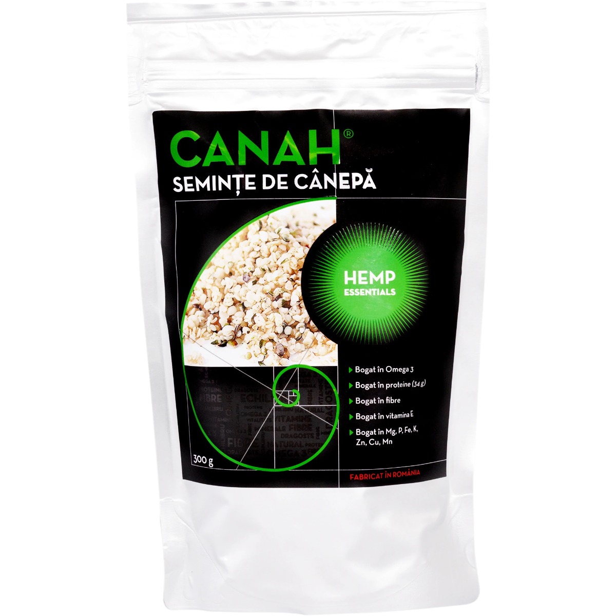 Seminte decorticate de canepa, 300g, Canah
