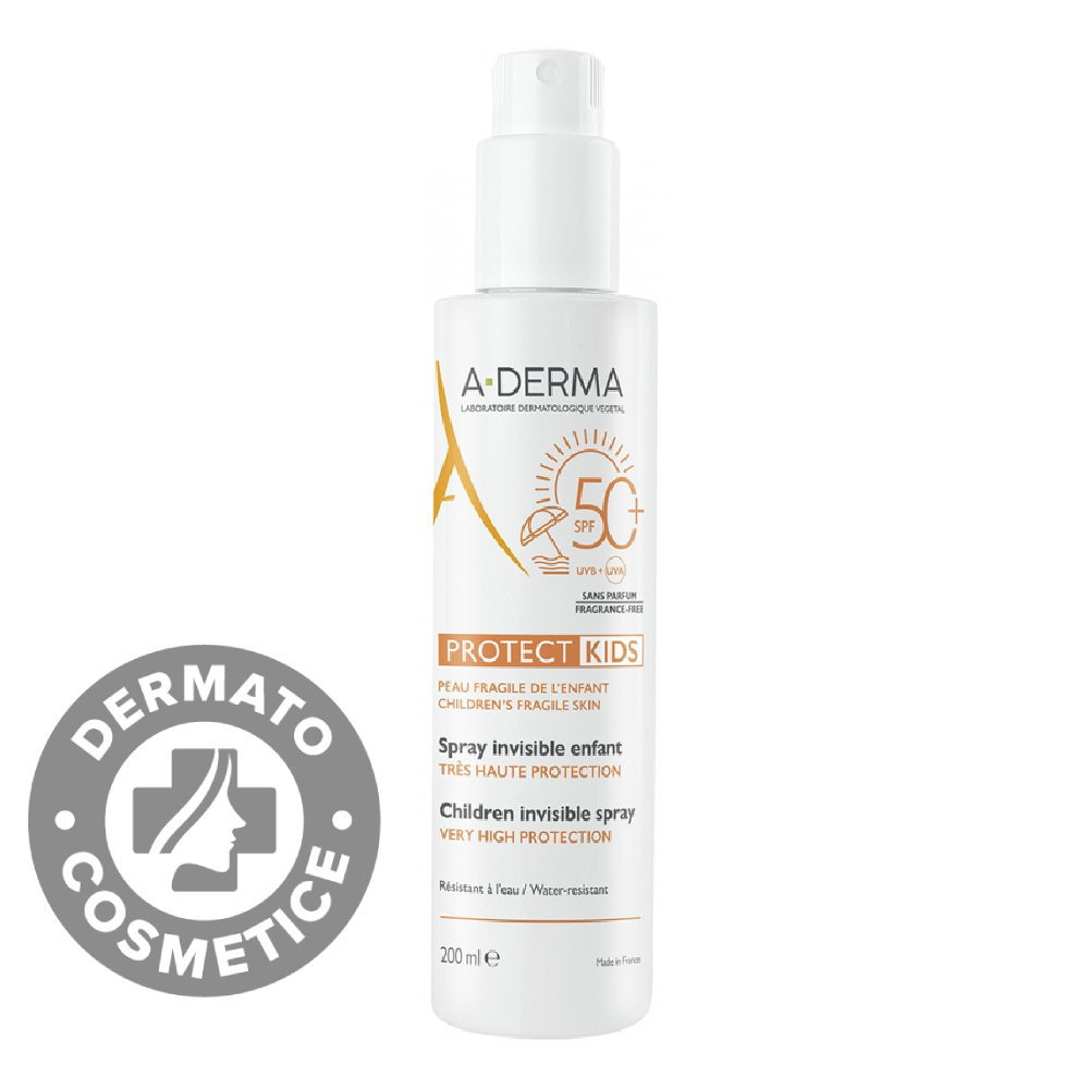 Spray protectie solara pentru copii SPF 50+, 200 ml, A-Derma Protect