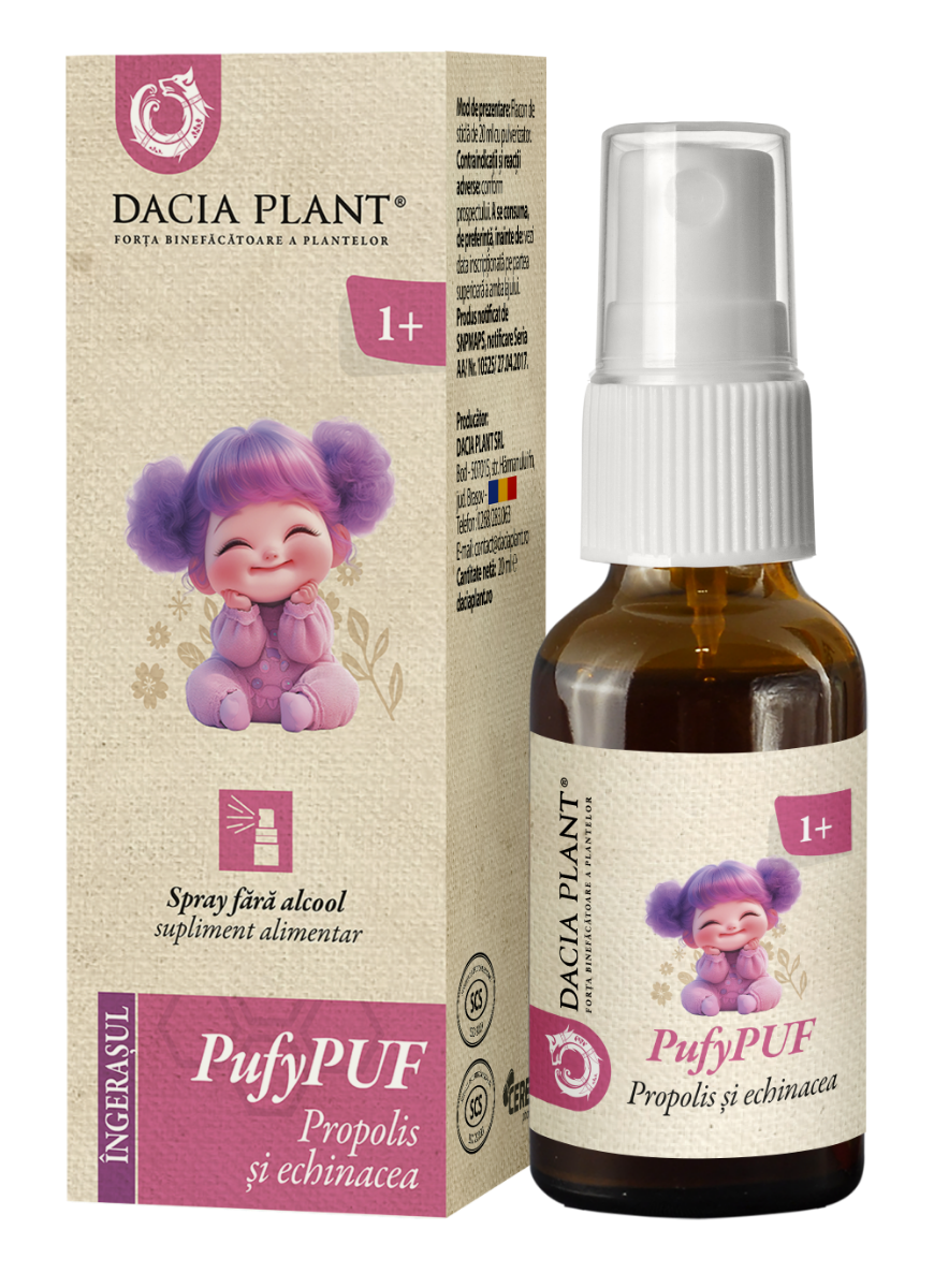 PufyPuf spray propolis si echinacea, 20 ml, Dacia Plant