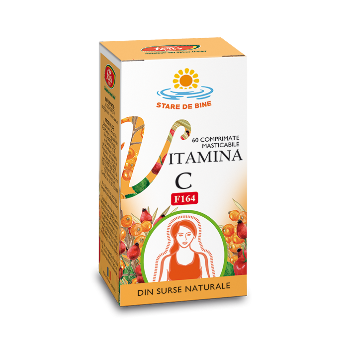 Vitamina C din surse naturale F164, 60 comprimate masticabile, Fares
