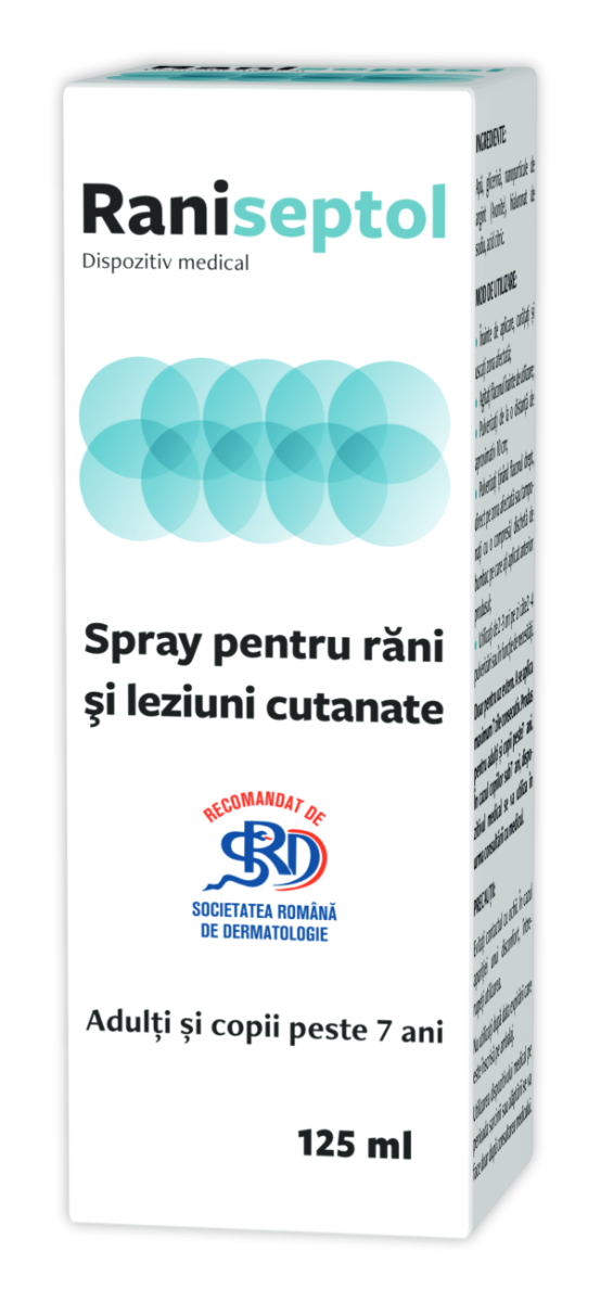 Spray pentru rani si leziuni cutanate Raniseptol, 125ml, Zdrovit