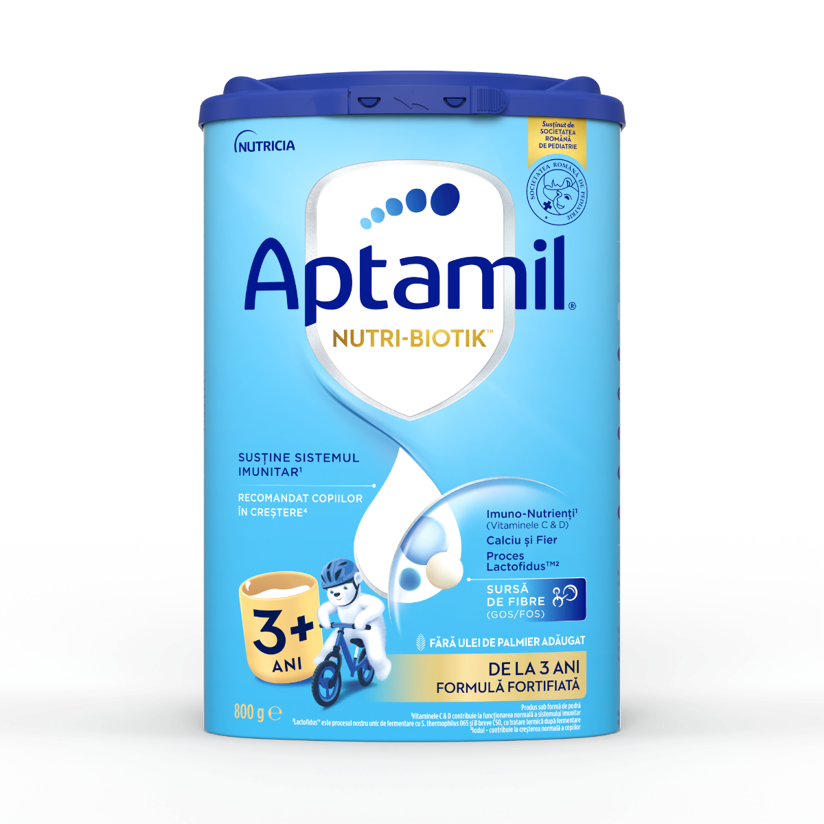 Formula de lapte fortifiata pentru copii de la 3 ani NUTRI-BIOTIK 3+, 800g, Aptamil